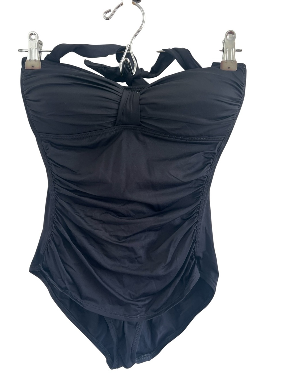 Tommy Bahama Black Ruched One-Piece Swimsuit